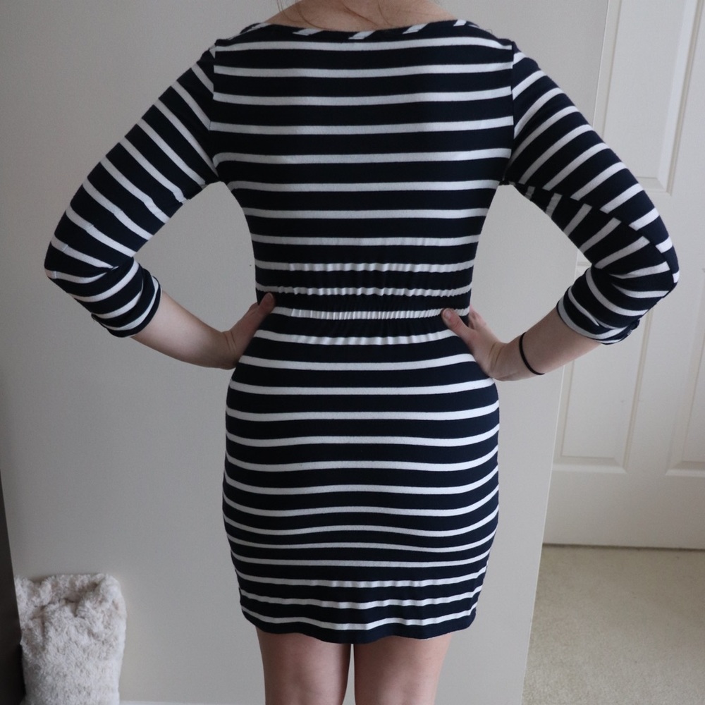 Navy stripes body-con dress - Picture 2 of 2